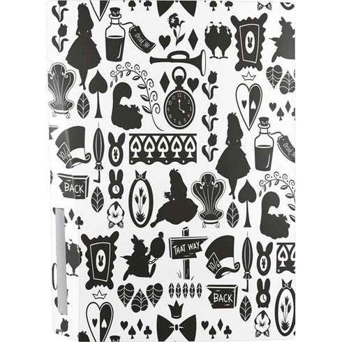 Disney Alice in Wonderland (animated) Silhouette Pattern PS5 Console Skin