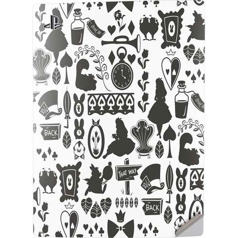 Disney Alice in Wonderland (animated) Silhouette Pattern PS5 Digital Edition Console Skin