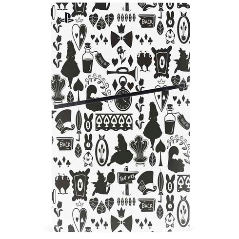 Disney Alice in Wonderland (animated) Silhouette Pattern PS5 Slim Disk Bundle Skin