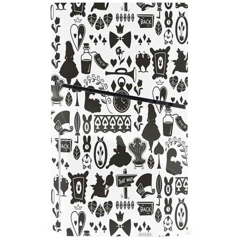 Disney Alice in Wonderland (animated) Silhouette Pattern PS5 Slim Disk Bundle Skin