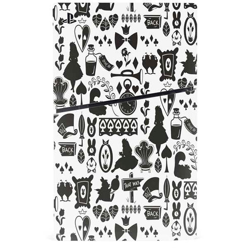Disney Alice in Wonderland (animated) Silhouette Pattern PS5 Slim Digital Edition Bundle Skin