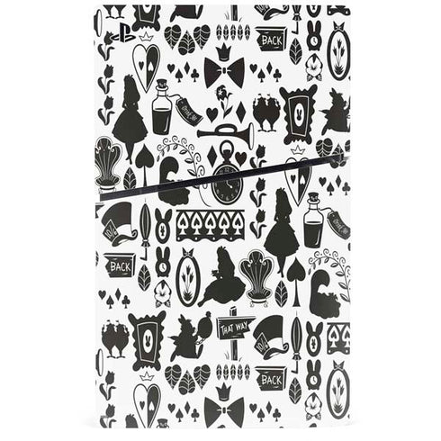 Disney Alice in Wonderland (animated) Silhouette Pattern PS5 Slim Digital Edition Console Skin