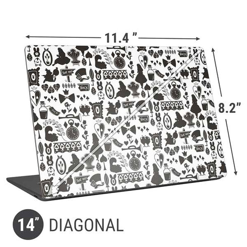 Disney Alice in Wonderland (animated) Silhouette Pattern Universal Laptop 14in (11.4 x 8.2in) Skin