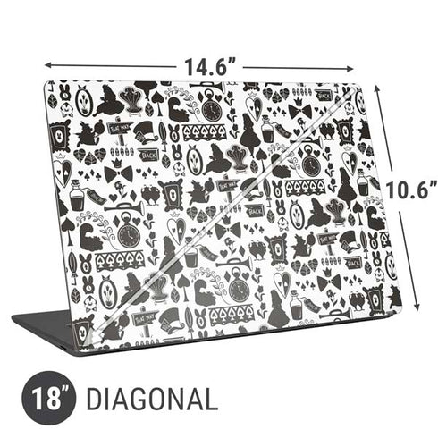 Disney Alice in Wonderland (animated) Silhouette Pattern Universal Laptop 18in (14.6 x 10.6in) Skin