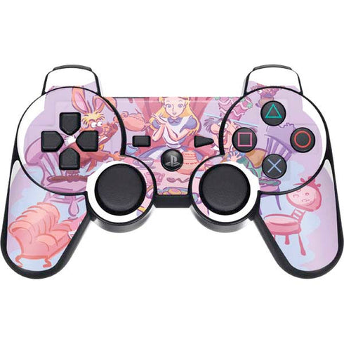 Disney Alice in Wonderland (animated) Mad Tea Party PS3 Dual Shock wireless controller Skin