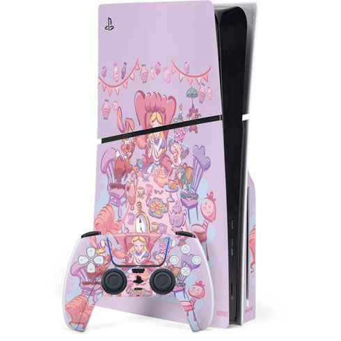 Disney Alice in Wonderland (animated) Mad Tea Party PS5 Slim Disk Bundle Skin