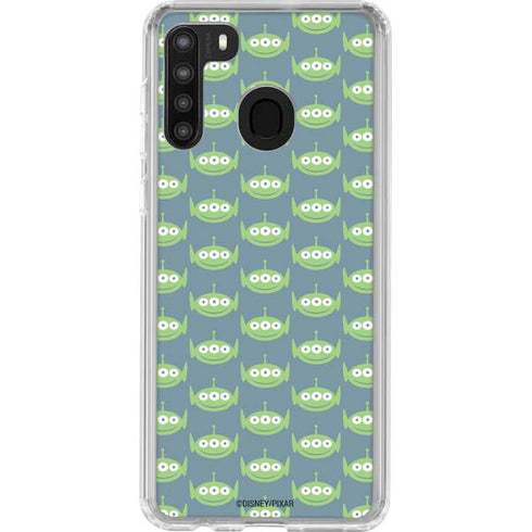 Disney Toy Story Alien Pattern Galaxy A21 Clear Case