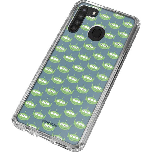Disney Toy Story Alien Pattern Galaxy A21 Clear Case