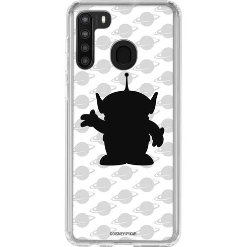 Disney Toy Story Alien Silhouette Galaxy A21 Clear Case
