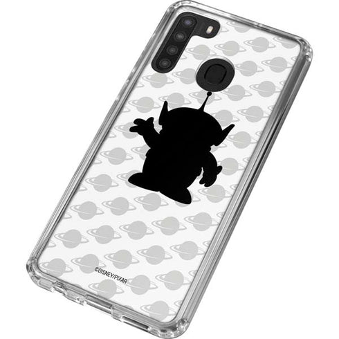 Disney Toy Story Alien Silhouette Galaxy A21 Clear Case