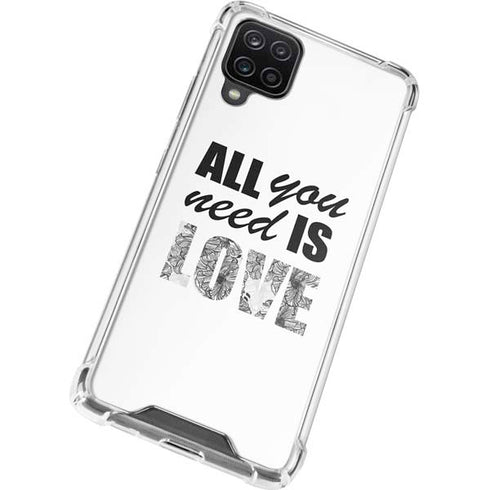 All You Need Is Love BW Galaxy A12 Clear Case
