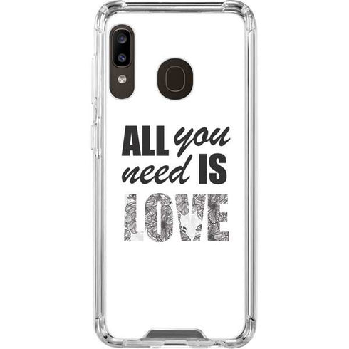 All You Need Is Love BW Galaxy A30 Clear Case