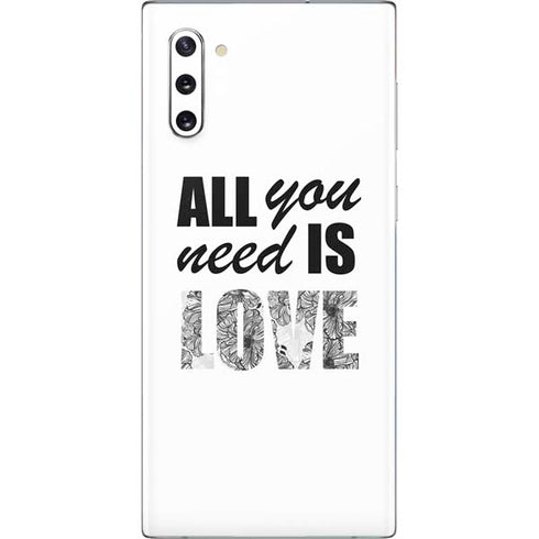 All You Need Is Love BW Galaxy Note 10 Skin