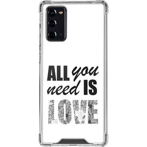 All You Need Is Love BW Galaxy Note20 5G Clear Case
