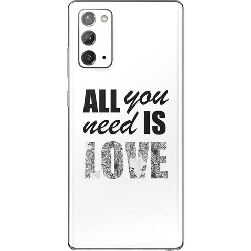 All You Need Is Love BW Galaxy Note20 5G Skin
