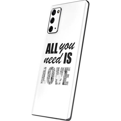 All You Need Is Love BW Galaxy Note20 5G Skin