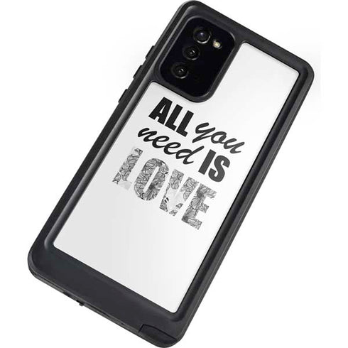All You Need Is Love BW Galaxy Note20 5G Waterproof Case