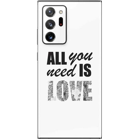 All You Need Is Love BW Galaxy Note20 Ultra 5G Skin