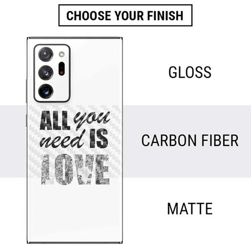 All You Need Is Love BW Galaxy Note20 Ultra 5G Skin