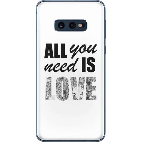All You Need Is Love BW Galaxy S10e Skin
