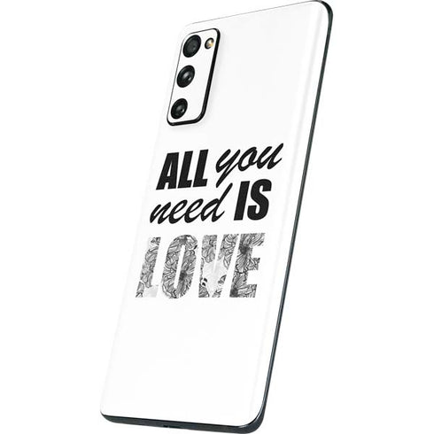 All You Need Is Love BW Galaxy S20 Fan Edition Skin