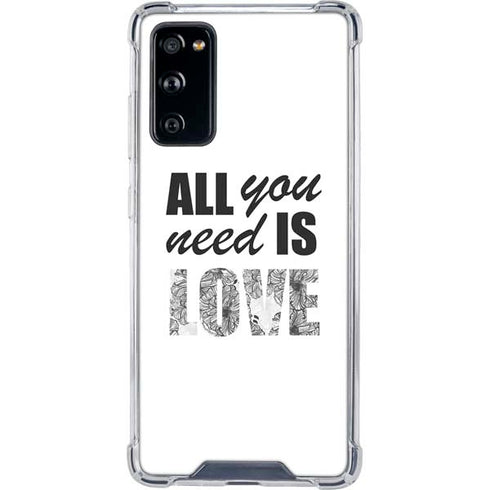 All You Need Is Love BW Galaxy S20 FE Clear Case
