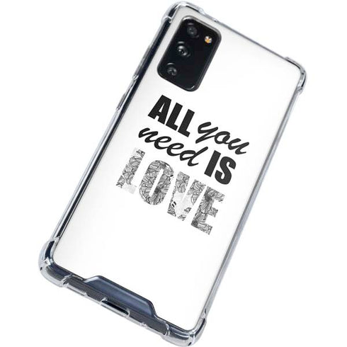 All You Need Is Love BW Galaxy S20 FE Clear Case