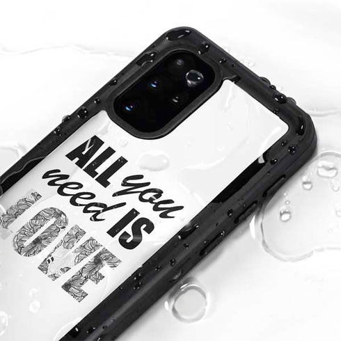 All You Need Is Love BW Galaxy S20 Plus Waterproof Case