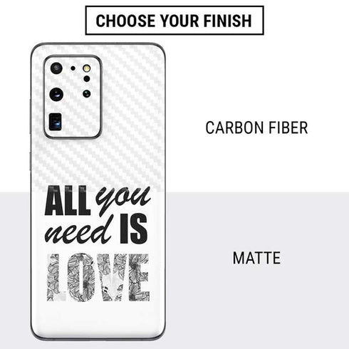 All You Need Is Love BW Galaxy S20 Ultra 5G Skin