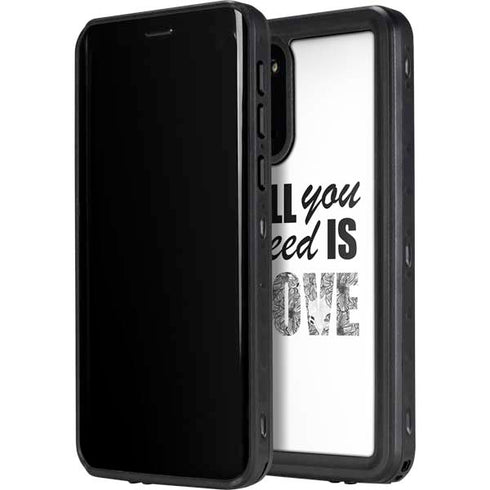 All You Need Is Love BW Galaxy S20 Waterproof Case