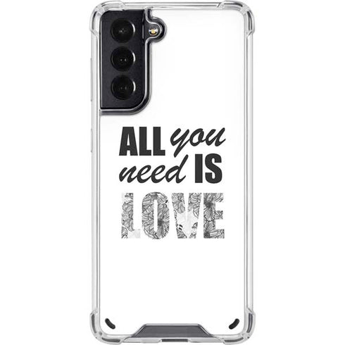 All You Need Is Love BW Galaxy S21 5G Clear Case