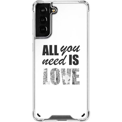All You Need Is Love BW Galaxy S21 Plus 5G Clear Case