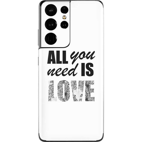 All You Need Is Love BW Galaxy S21 Ultra 5G Skin