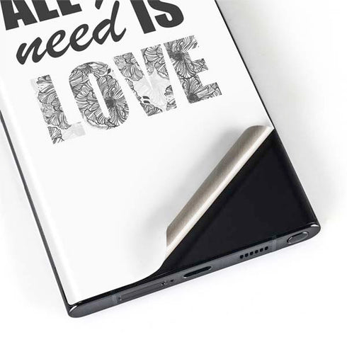 All You Need Is Love BW Galaxy S22 Ultra Skin