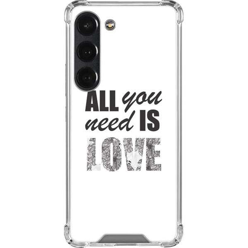 All You Need Is Love BW Galaxy S23 Clear Case