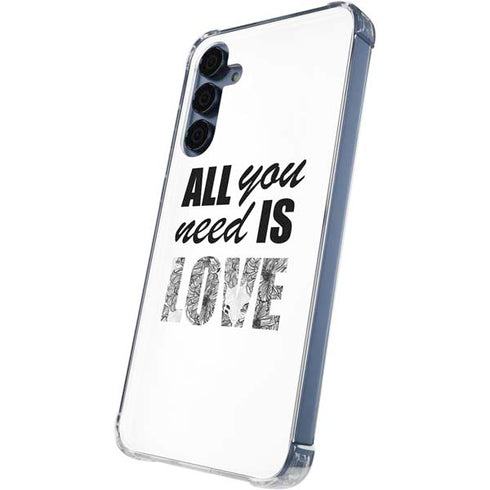 All You Need Is Love BW Galaxy S24 Clear Case