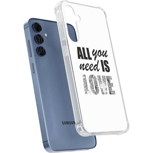All You Need Is Love BW Galaxy S24 Clear Case
