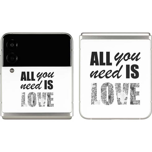 All You Need Is Love BW Galaxy Z Flip3 5G Skin