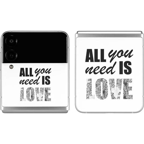 All You Need Is Love BW Galaxy Z Flip4 5G Skin