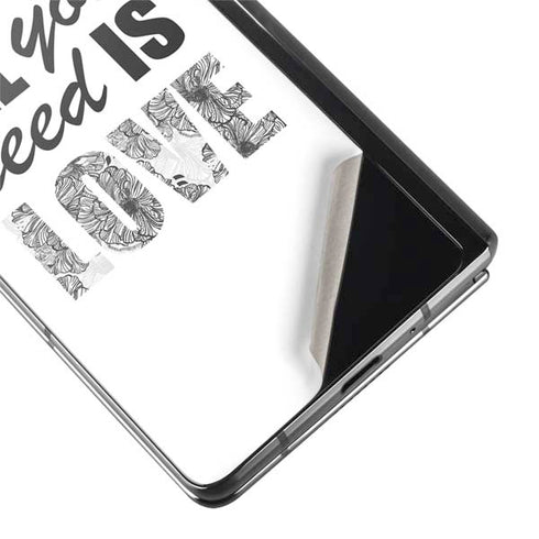 All You Need Is Love BW Galaxy Z Fold2 5G Skin