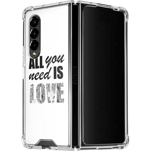 All You Need Is Love BW Galaxy Z Fold4 5G Clear Case
