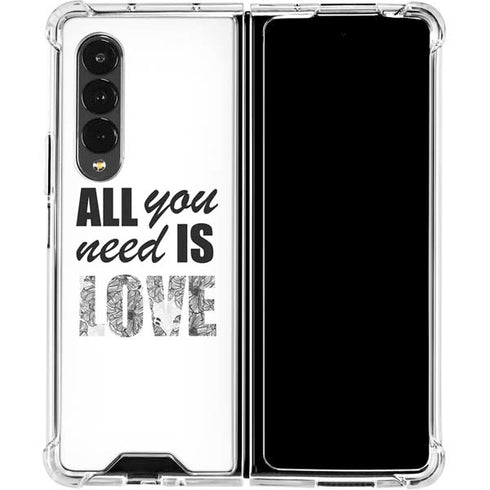 All You Need Is Love BW Galaxy Z Fold4 5G Clear Case