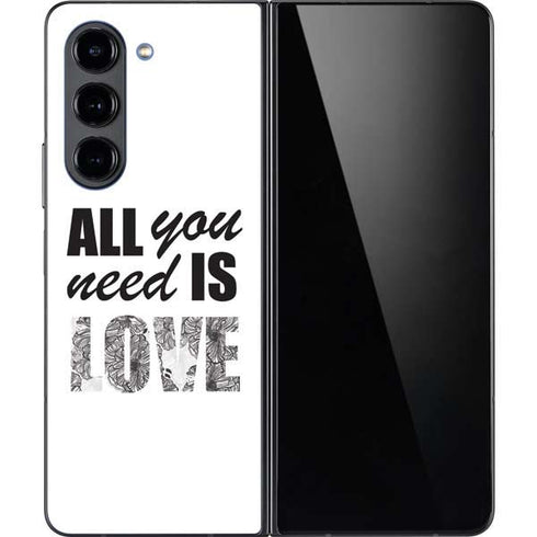 All You Need Is Love BW Galaxy Z Fold5 5G Skin