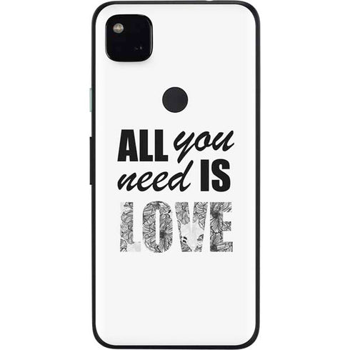 All You Need Is Love BW Google Pixel 4a Skin