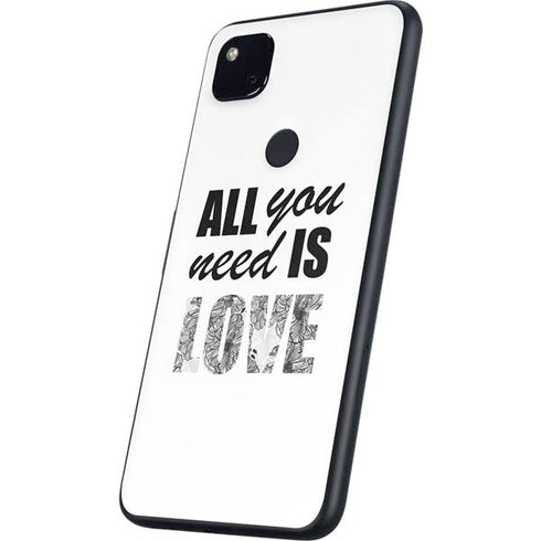 All You Need Is Love BW Google Pixel 4a Skin
