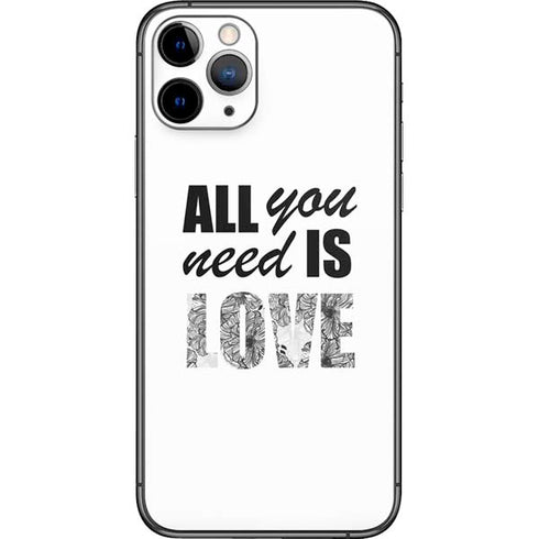 All You Need Is Love BW iPhone 11 Pro Skin