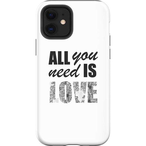 All You Need Is Love BW iPhone 12 Impact Case