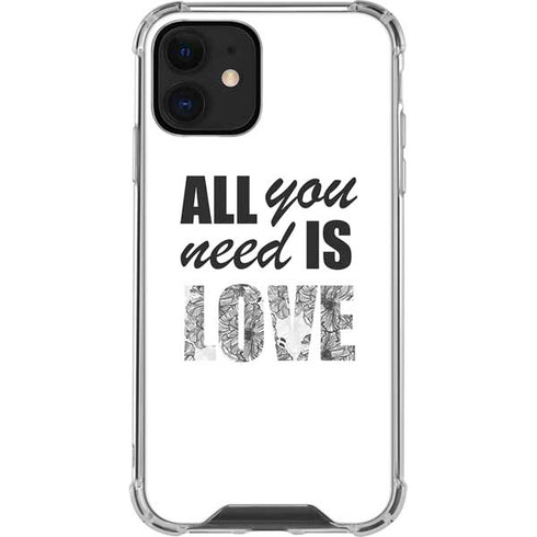 All You Need Is Love BW iPhone 12 Mini Clear Case