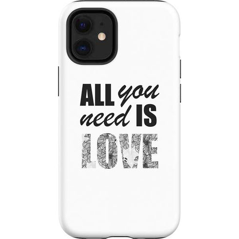 All You Need Is Love BW iPhone 12 Mini Impact Case