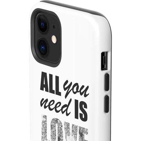 All You Need Is Love BW iPhone 12 Mini Impact Case